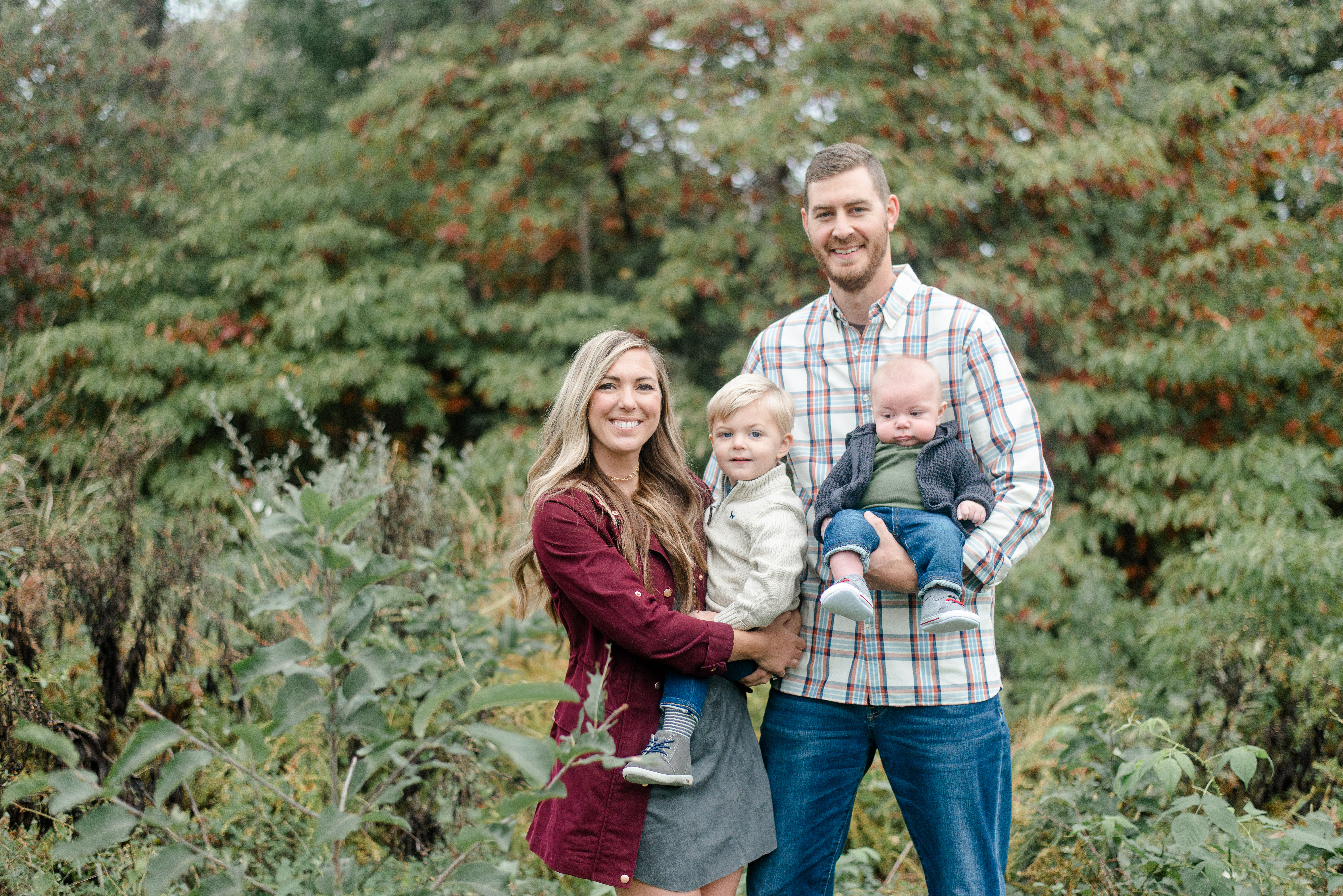 Family of 4 fall photography session.