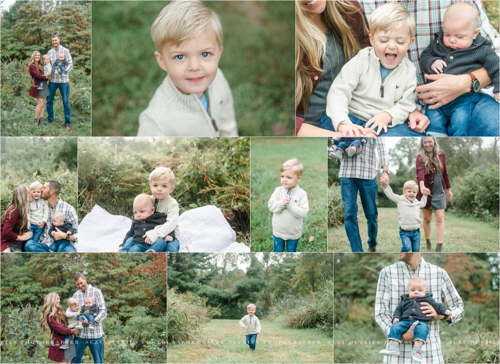 Family of 4 photo session in the woods.